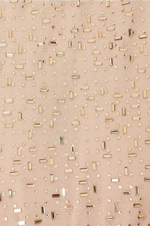 Flower Sequin Cutout Maxi Dress in Apricot
