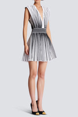 V-Neck Sleeveless Knit Mini Dress