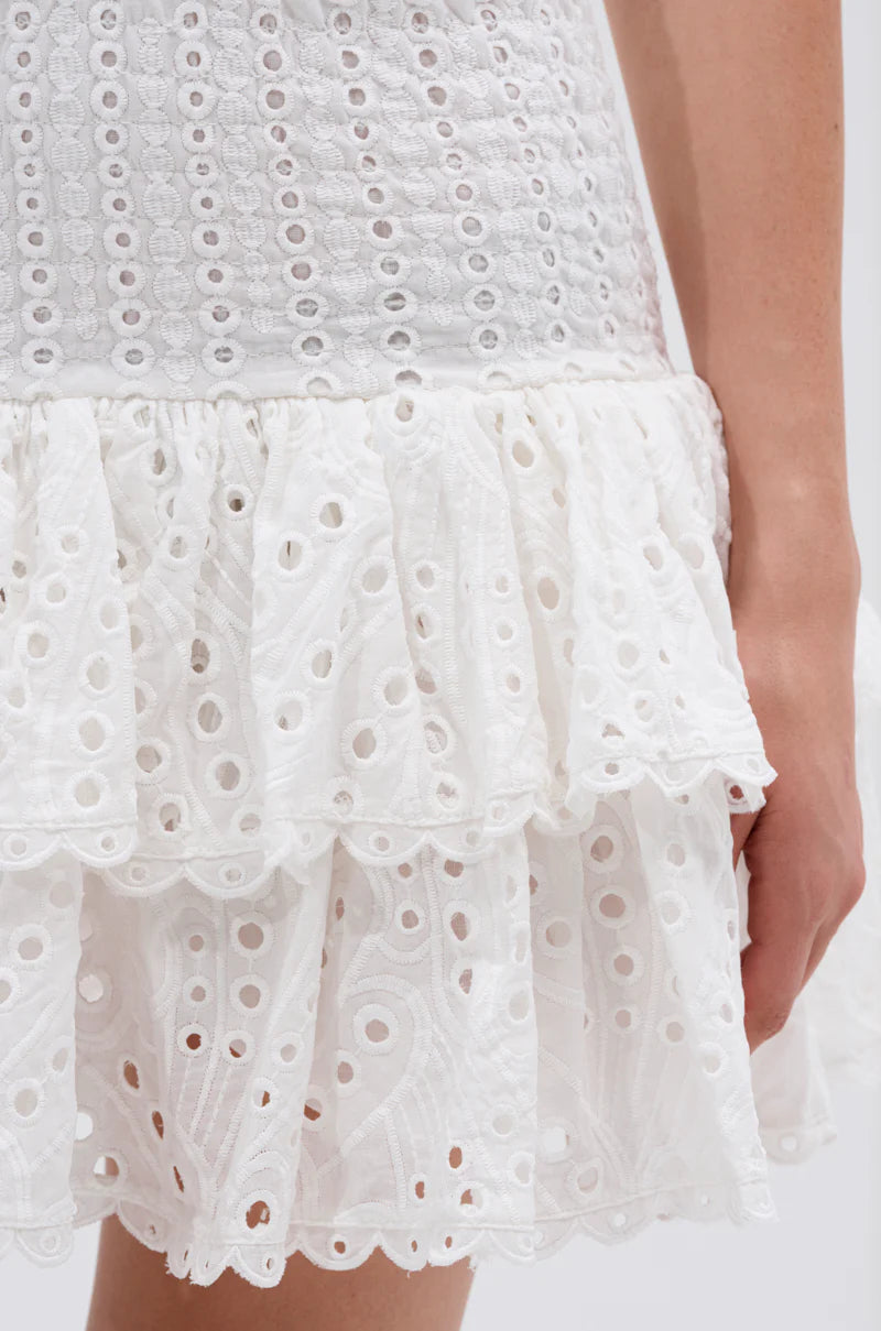 Layered Mini Dress in White