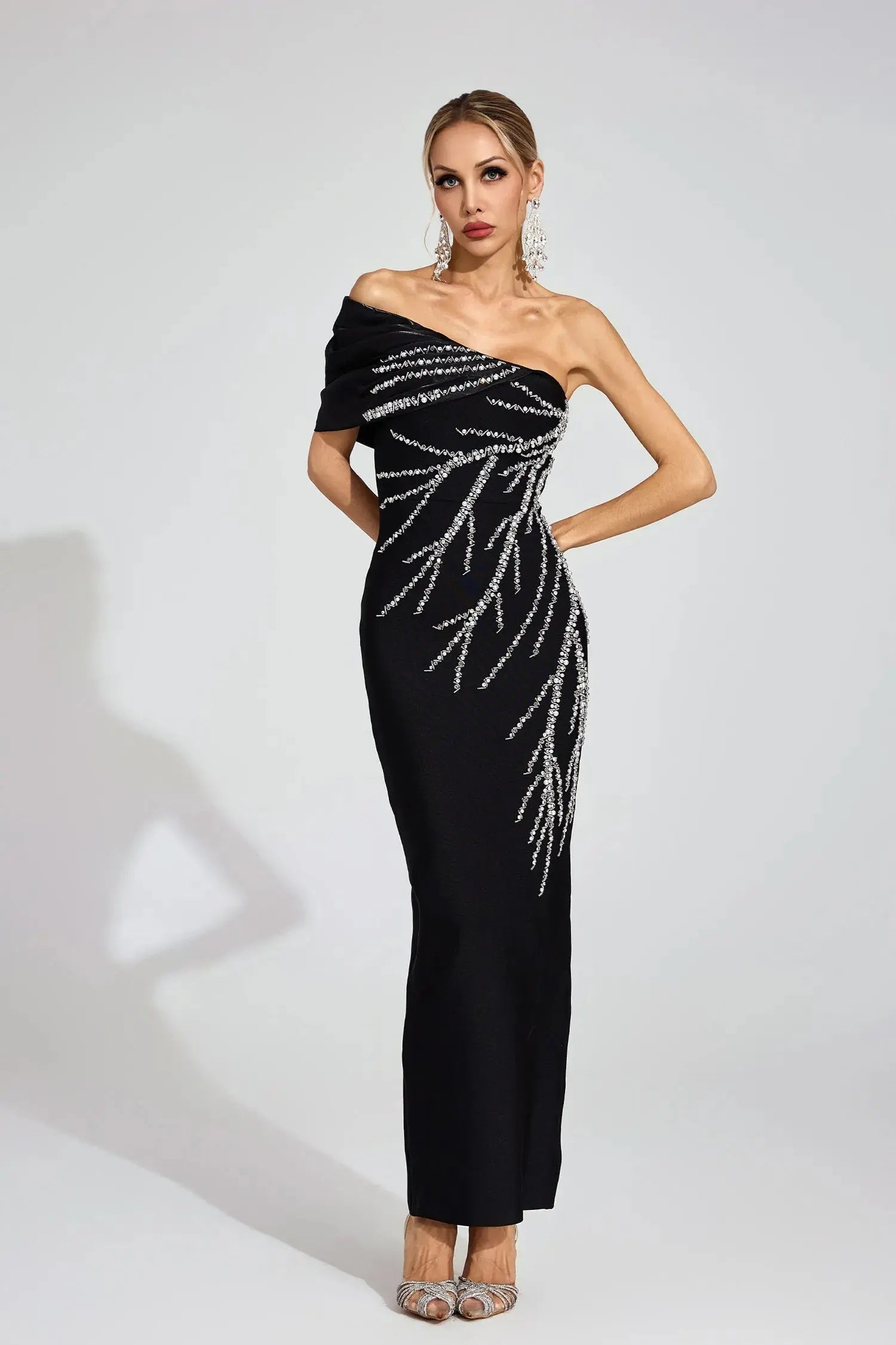 Black Diamond Bandage Maxi Dress