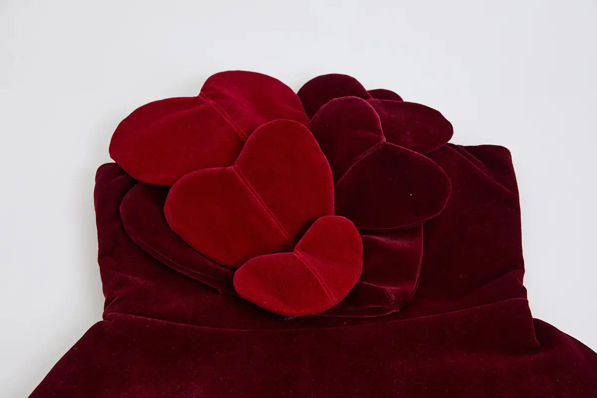Heart Mini Dress in Burgundy