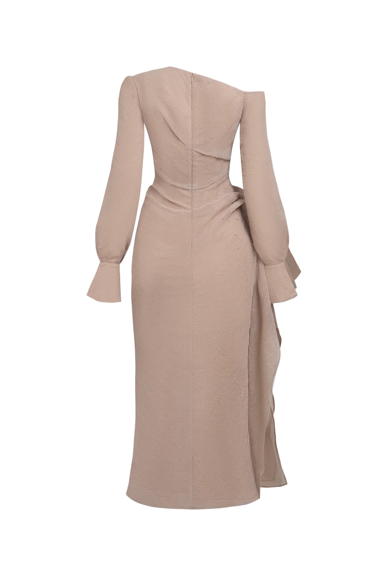 BriLong Sleeve Maxi Dress in Beige