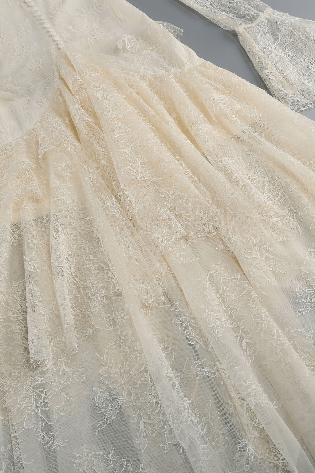 White Lace Off Shoulder Long Sleeve Ruffle Maxi Dress
