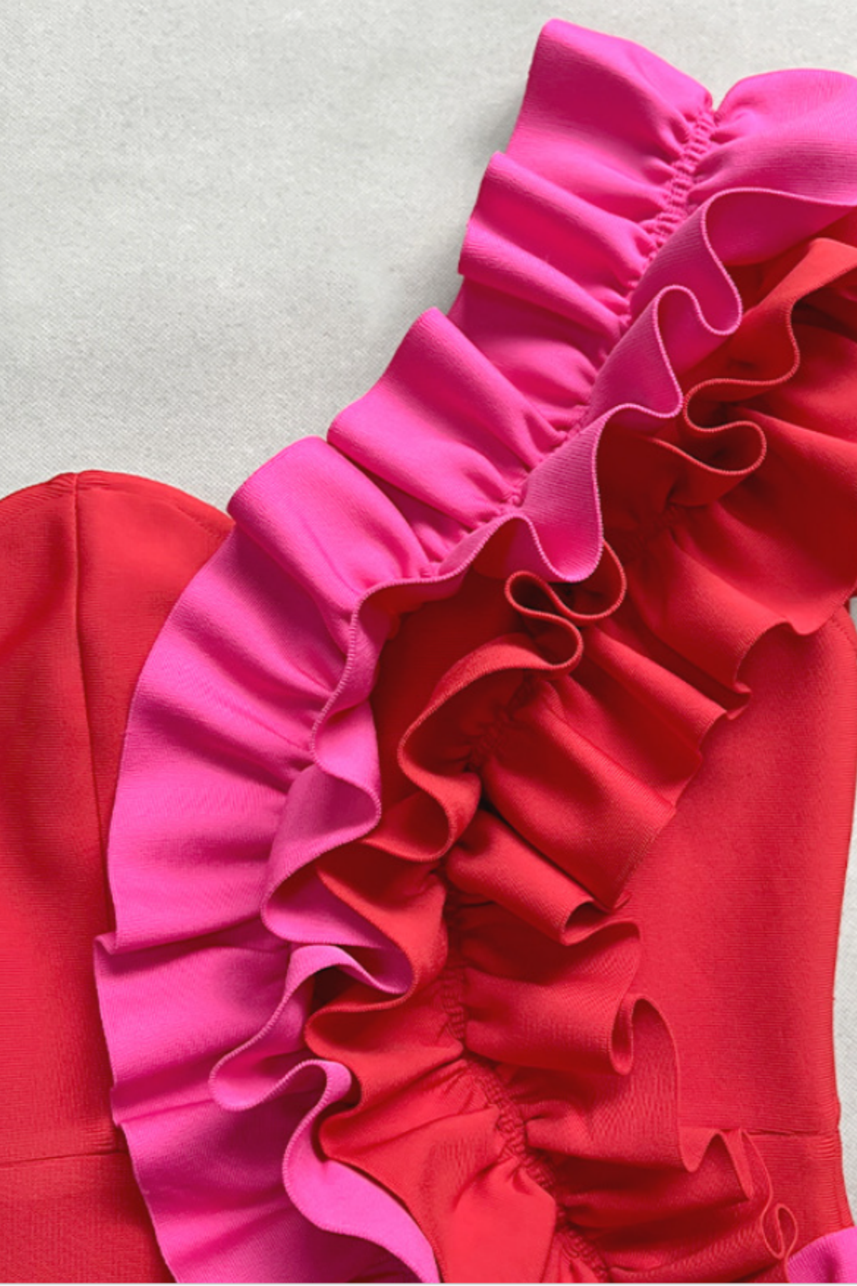 Ruffle Trim Bodycon Mini Dress