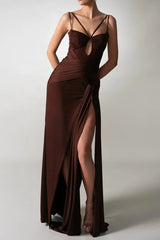 Strappy Maxi Dress in Brown