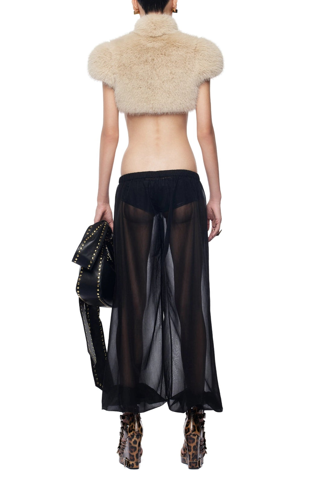 Fur Shawl Top in Apricot