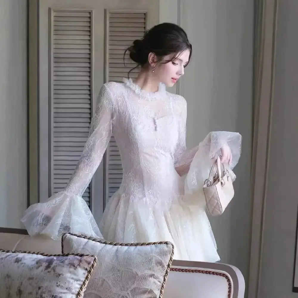 Embroidered long sleeve Mini Dress