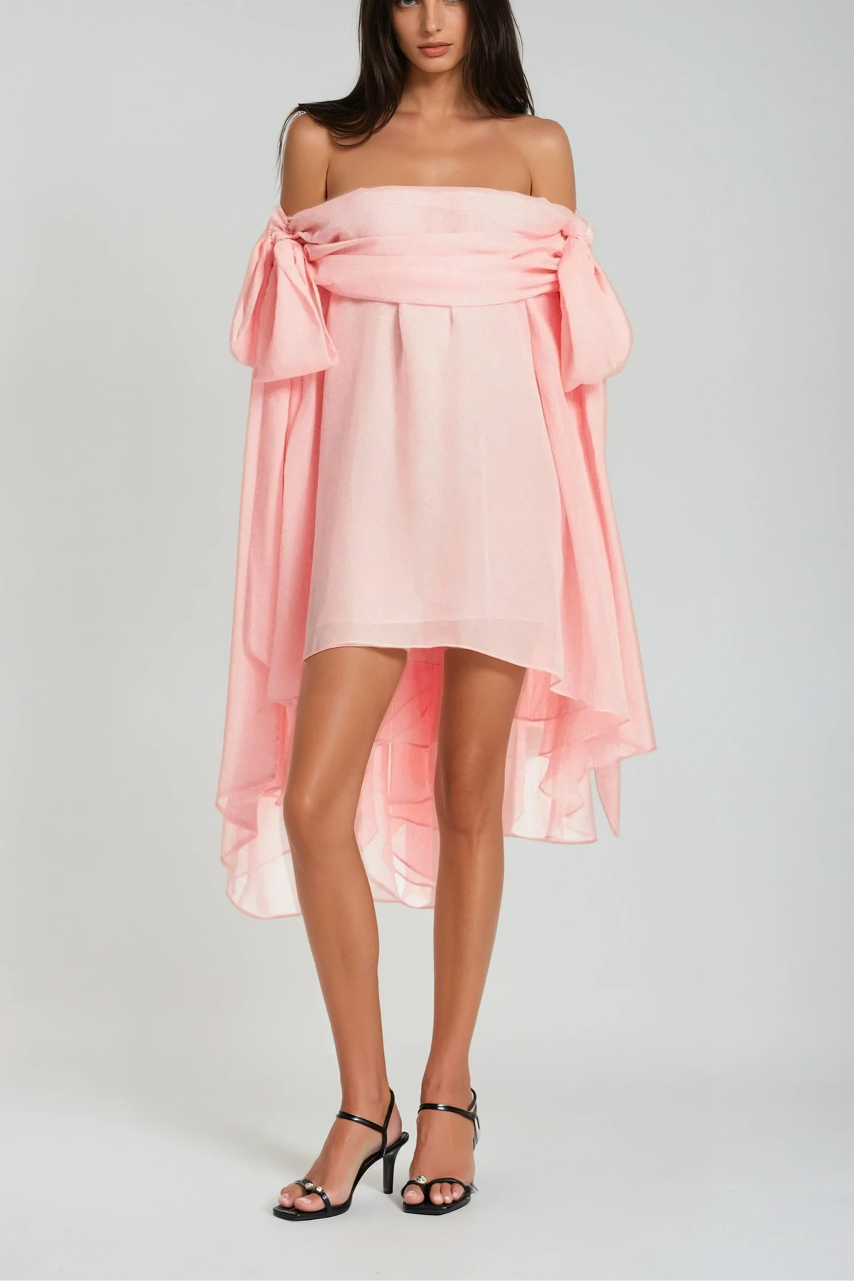 Pink Off Shoulder Mini Dress & Shorts Set