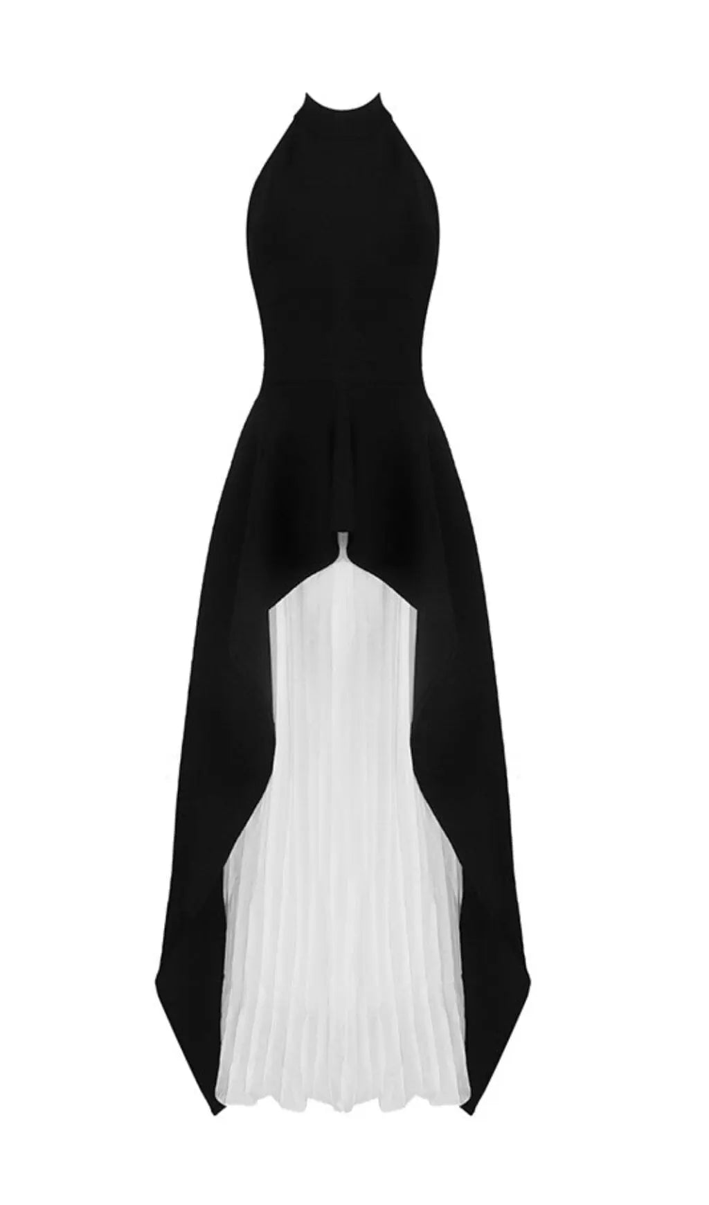 Bandage Halter Maxi Dress In Black and White
