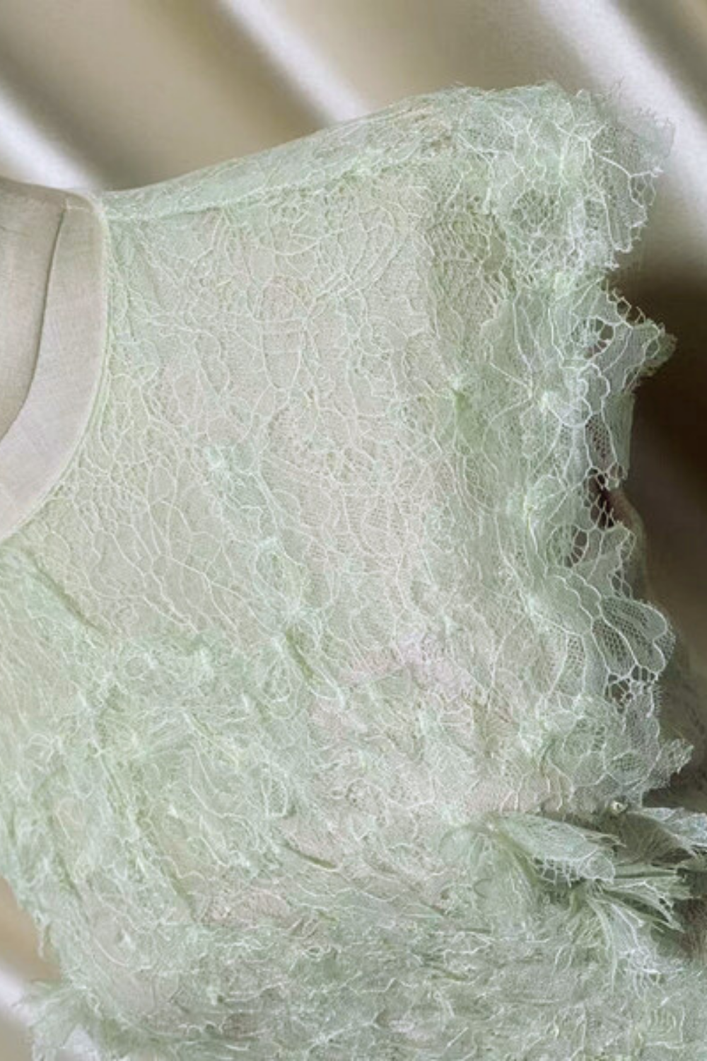 Lace Flower Embellished Maxi Dress in Green