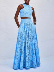Lace Top and Maxi Skirt Set