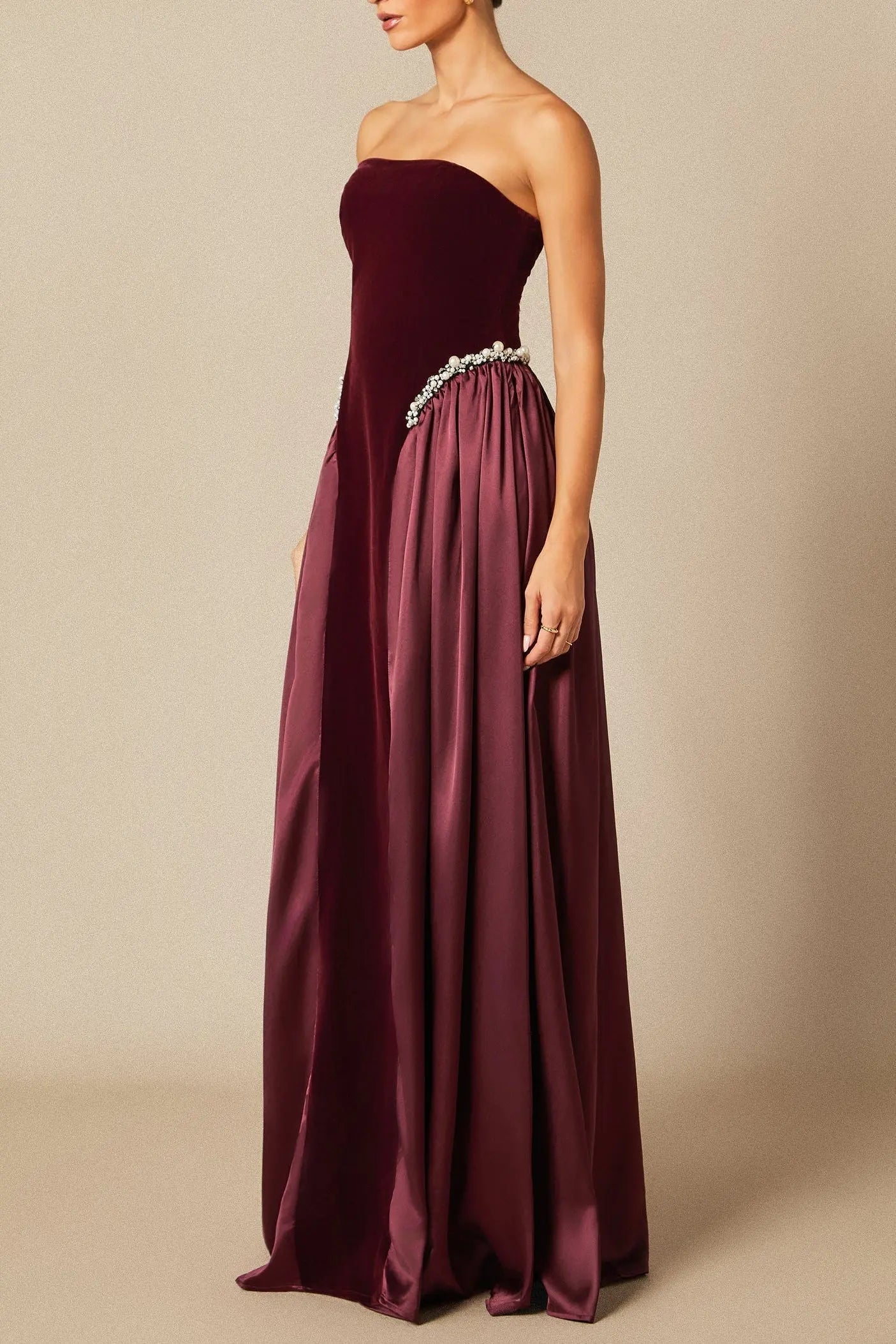 Pearls Embroidered Maxi Dress