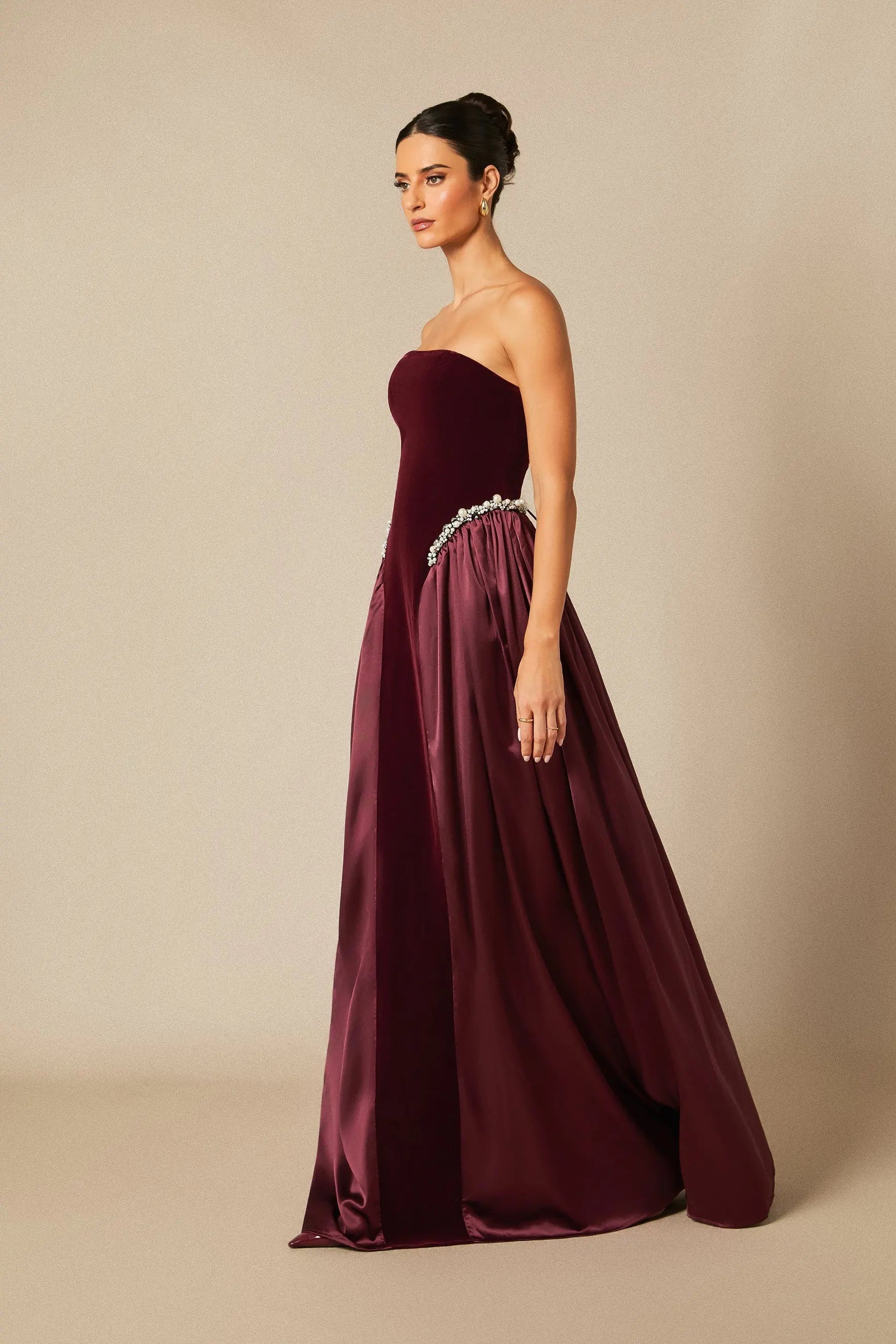 Pearls Embroidered Maxi Dress