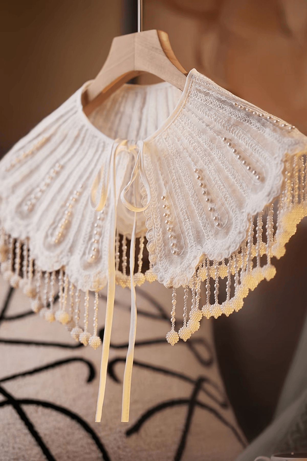 White Lace Cape Shawl