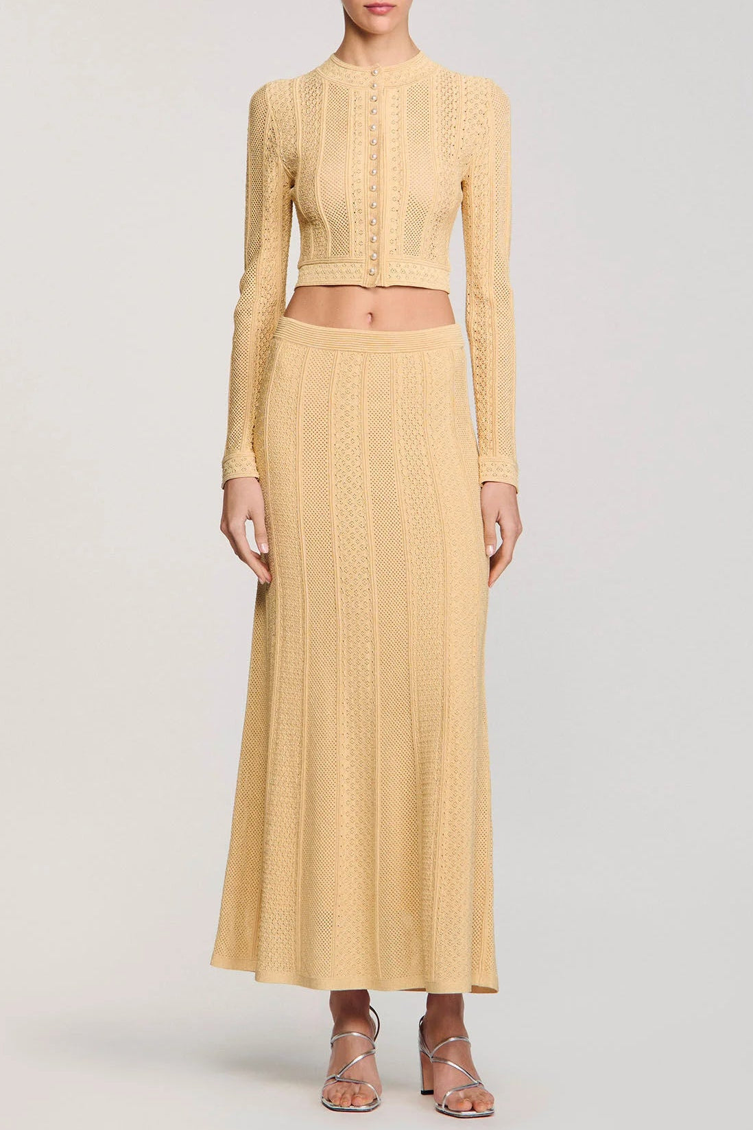 Knit Top Maxi Skirt in Yellow