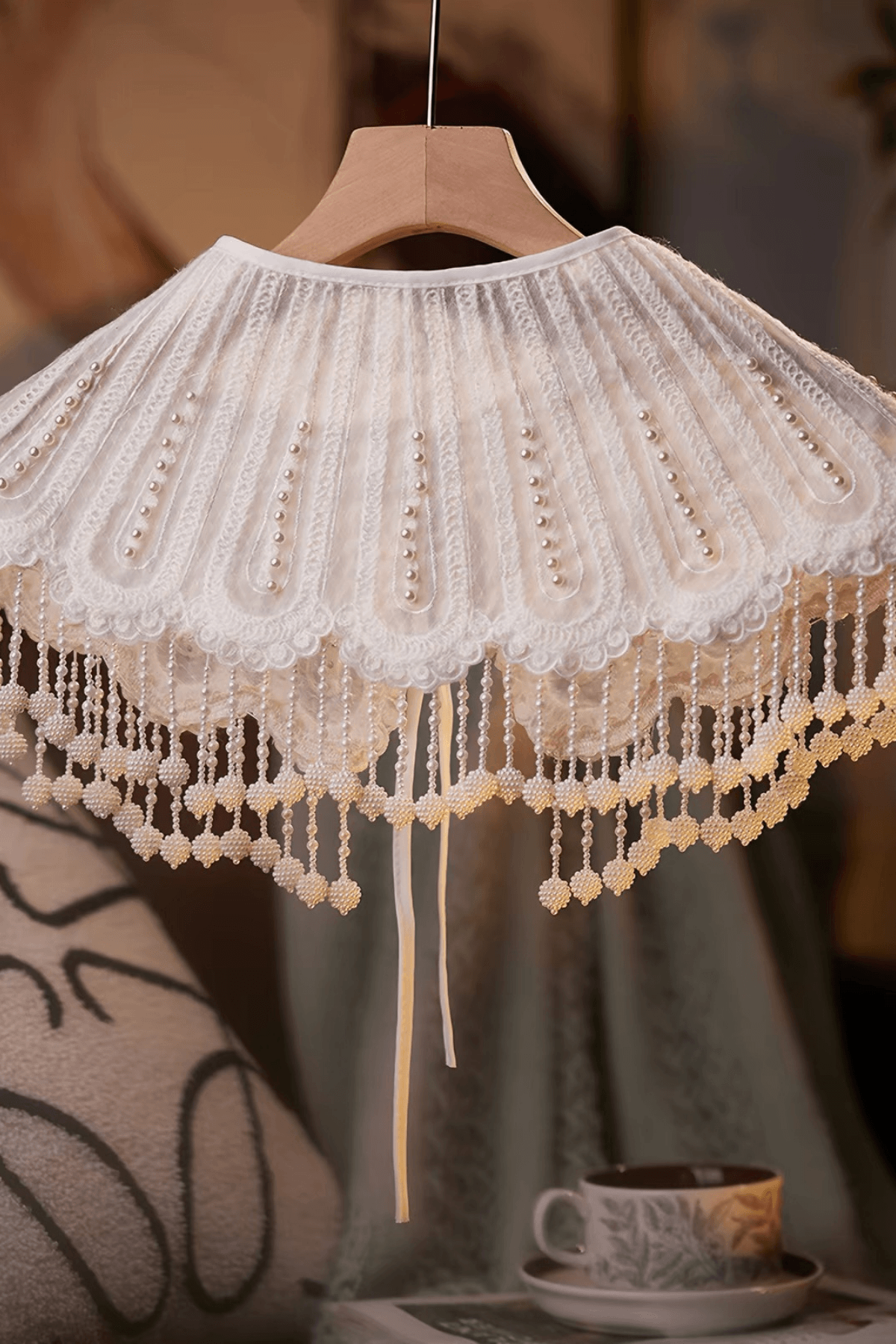 White Lace Cape Shawl