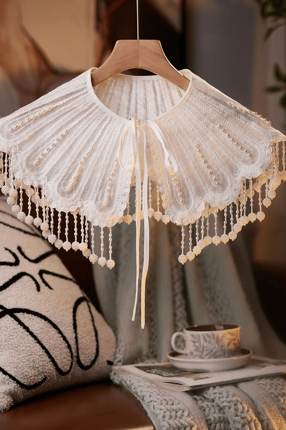 White Lace Cape Shawl