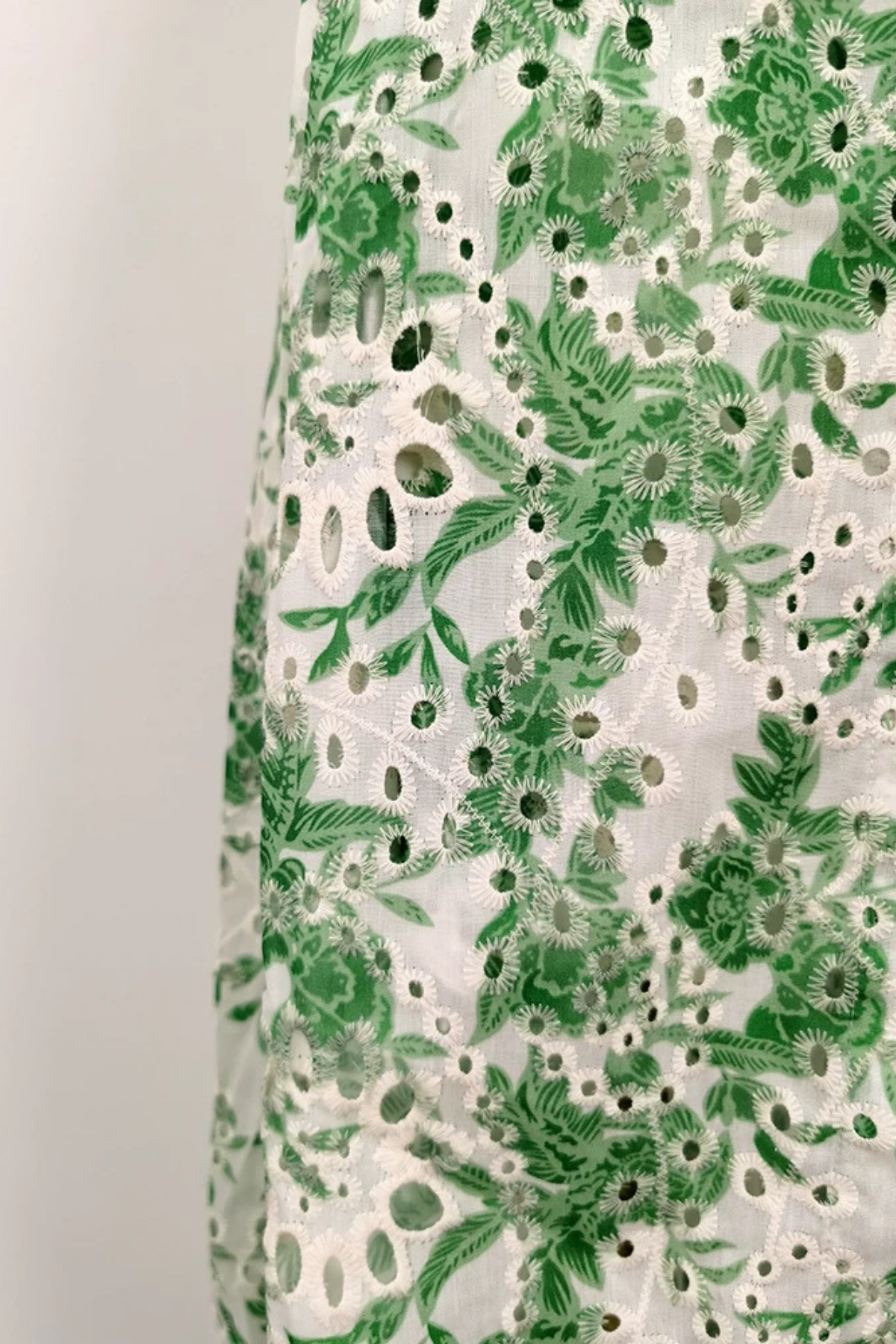 Green Floral Embroidered Halter Dress