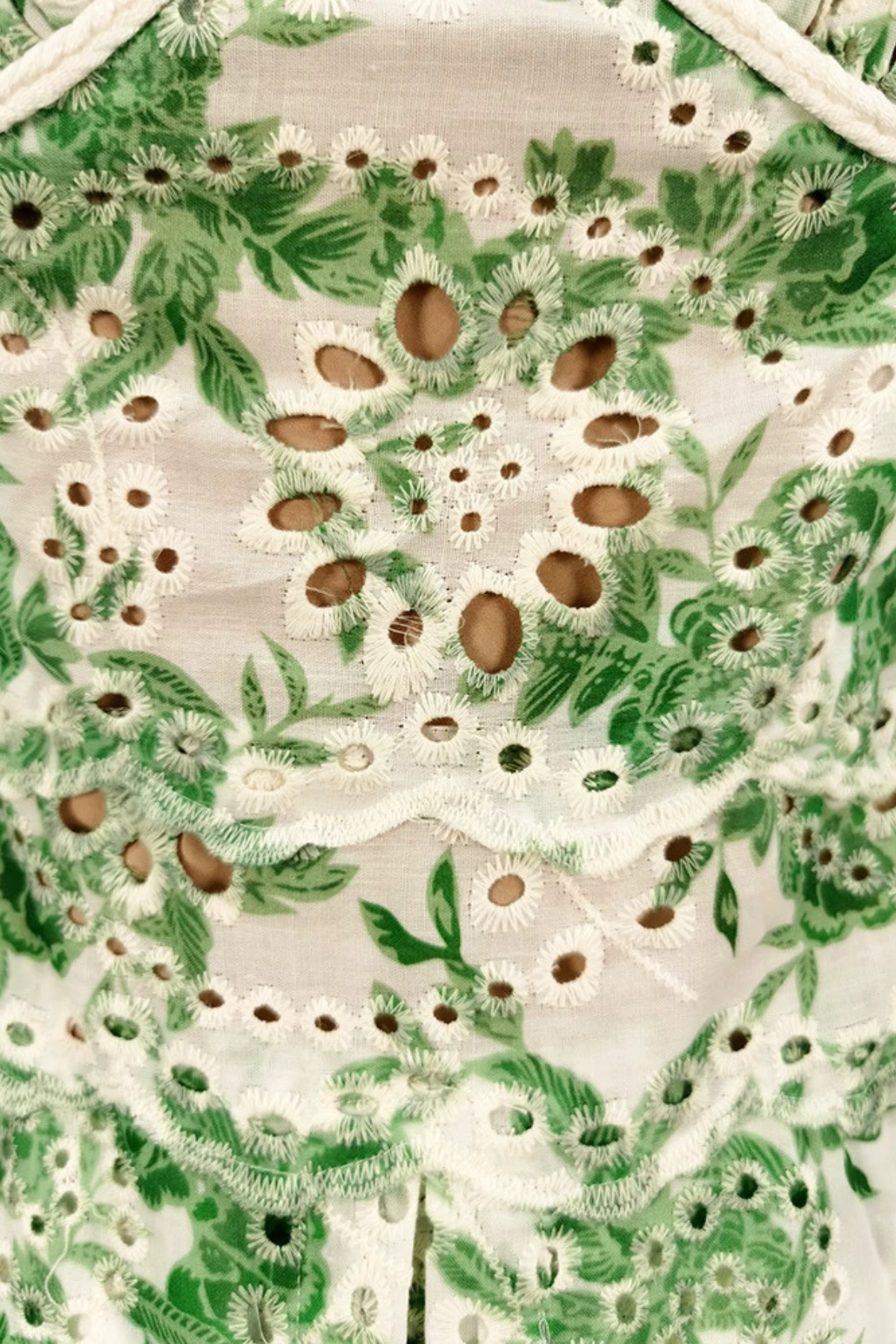 Green Floral Embroidered Halter Dress