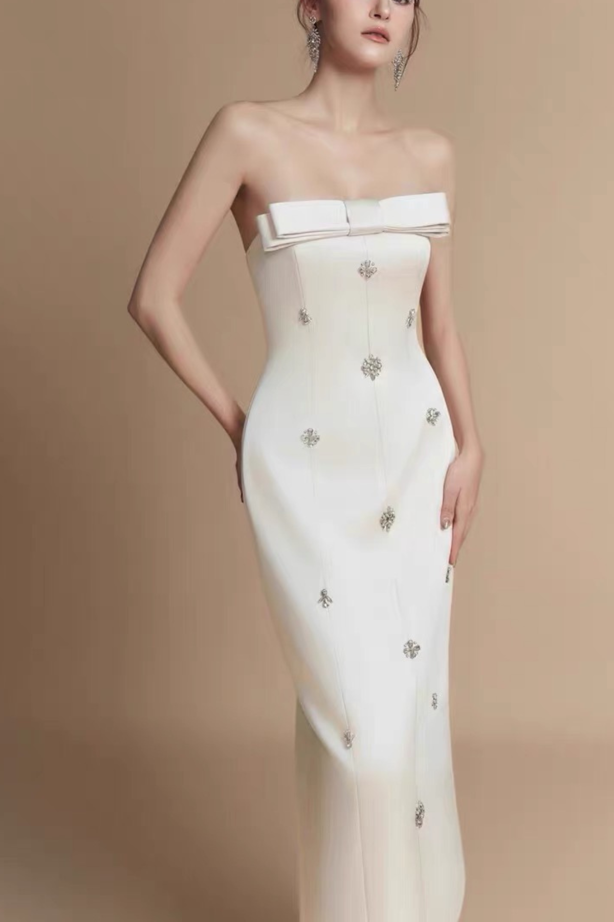 Crystal Embellished Bodycon Dress