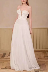 3D Floral Strap Maxi Dress