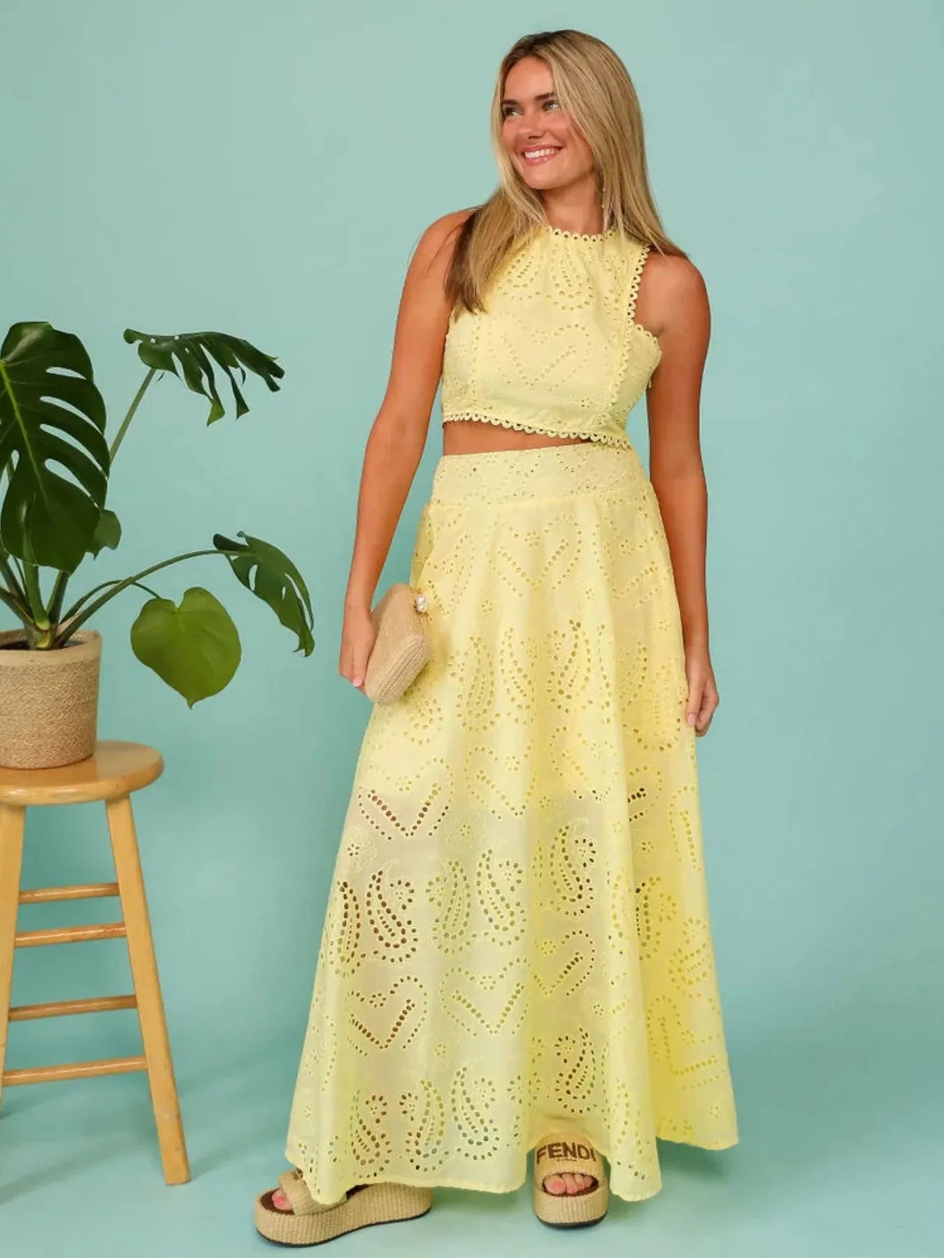 Lace Top and Maxi Skirt Set