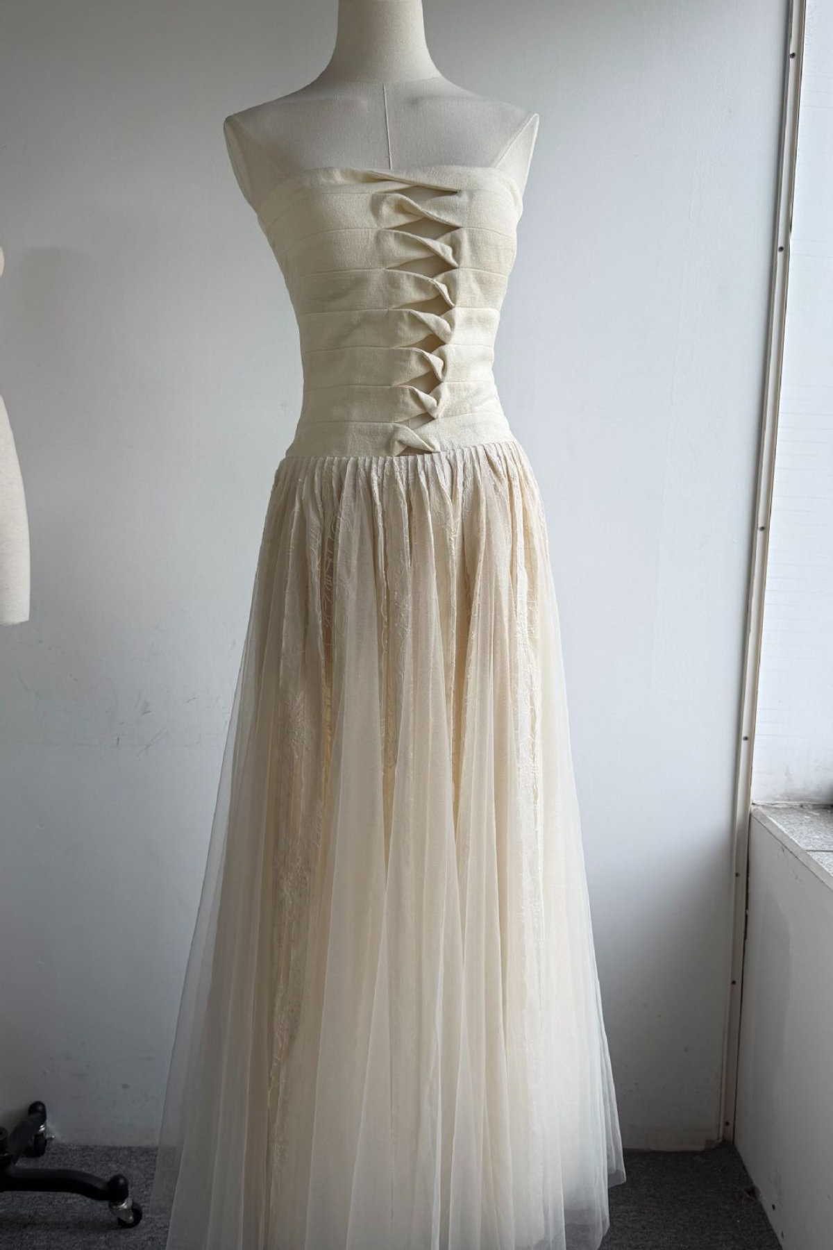 Cut Out Sheer Sash Maxi Dress