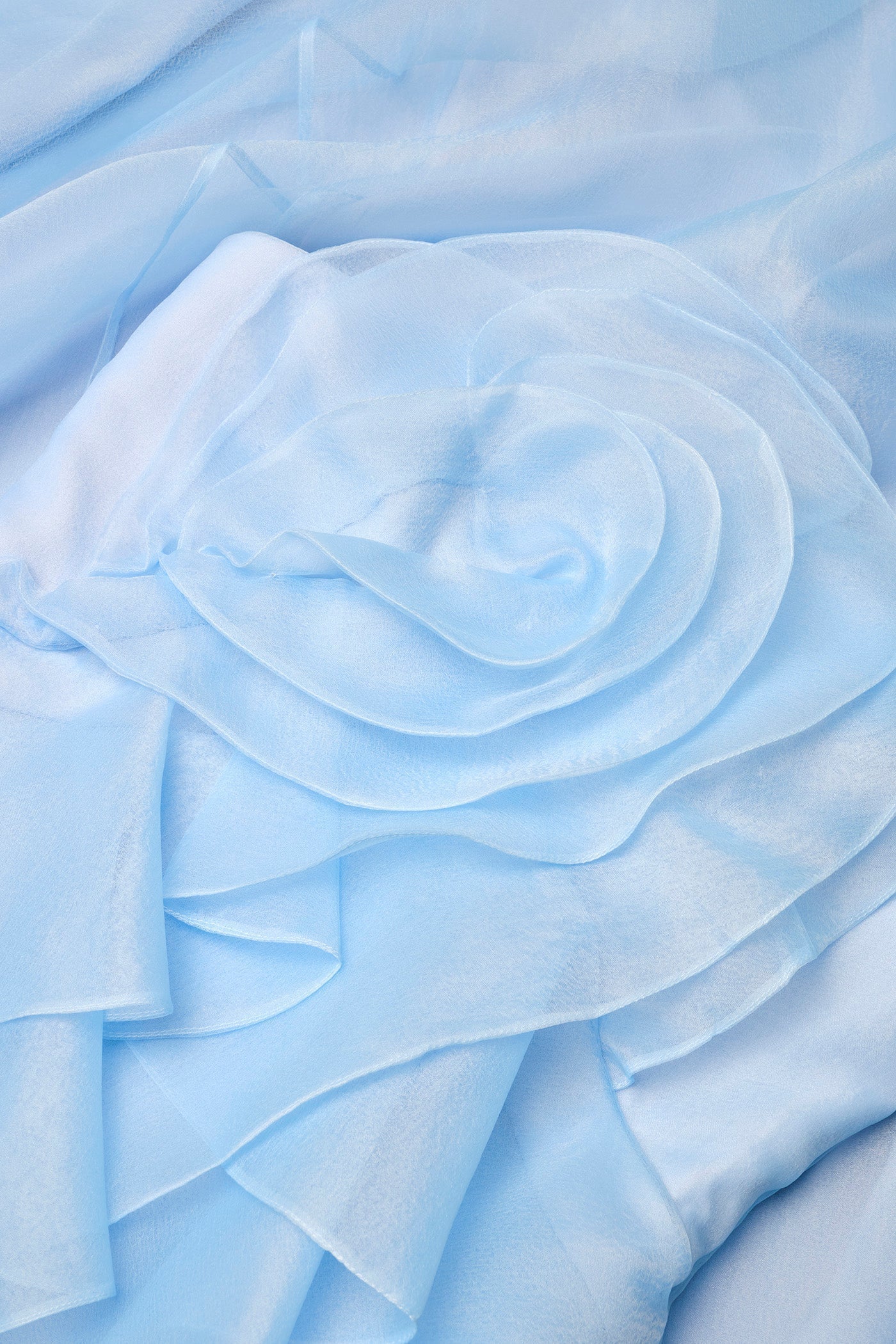 Off-Shoulder Flower Ruffle Maxi Dress - Blue