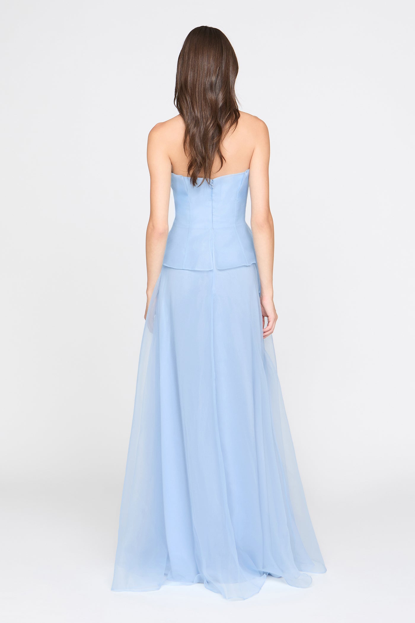 Off-Shoulder Flower Ruffle Maxi Dress - Blue