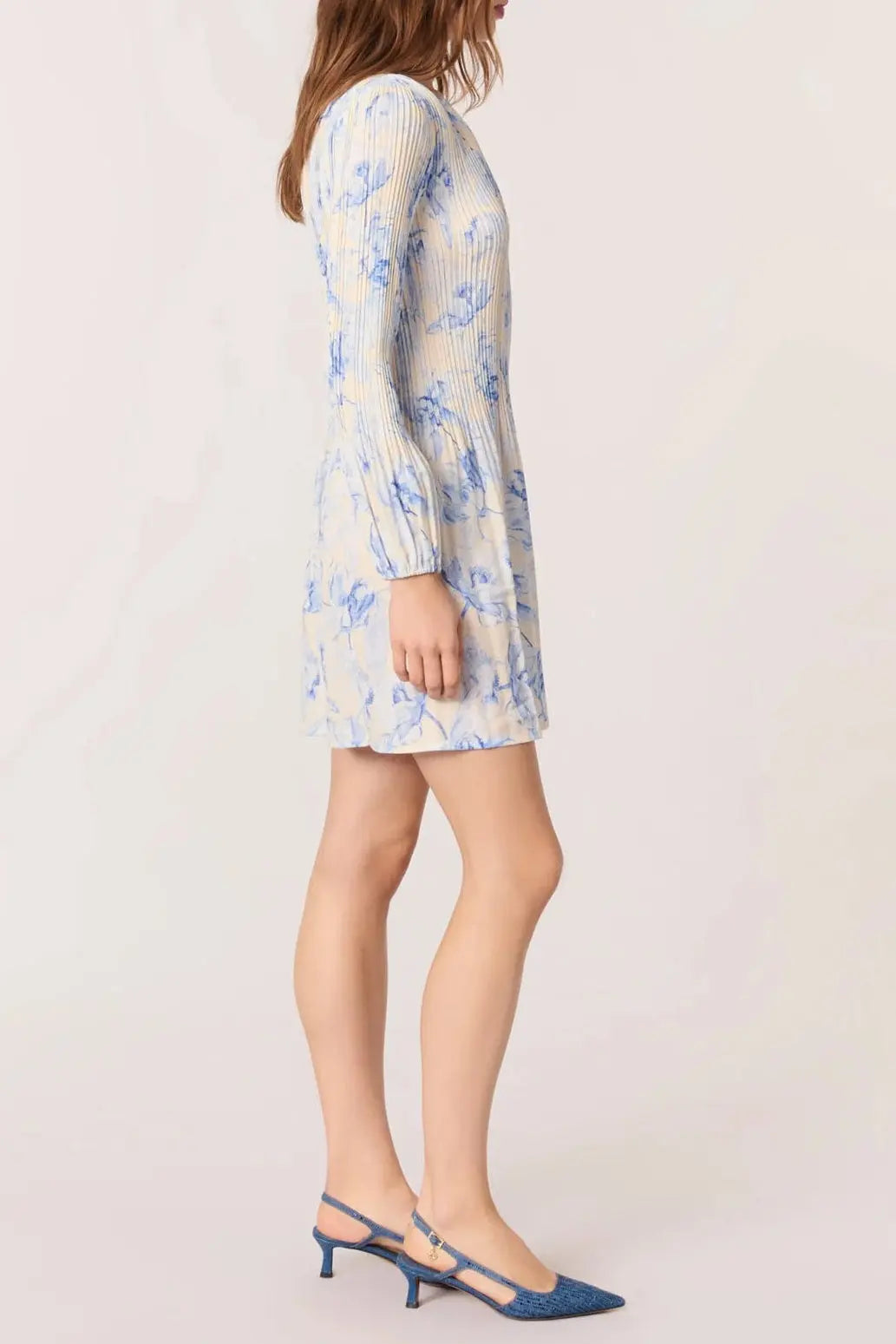 Patterned Mini Dress in Blue