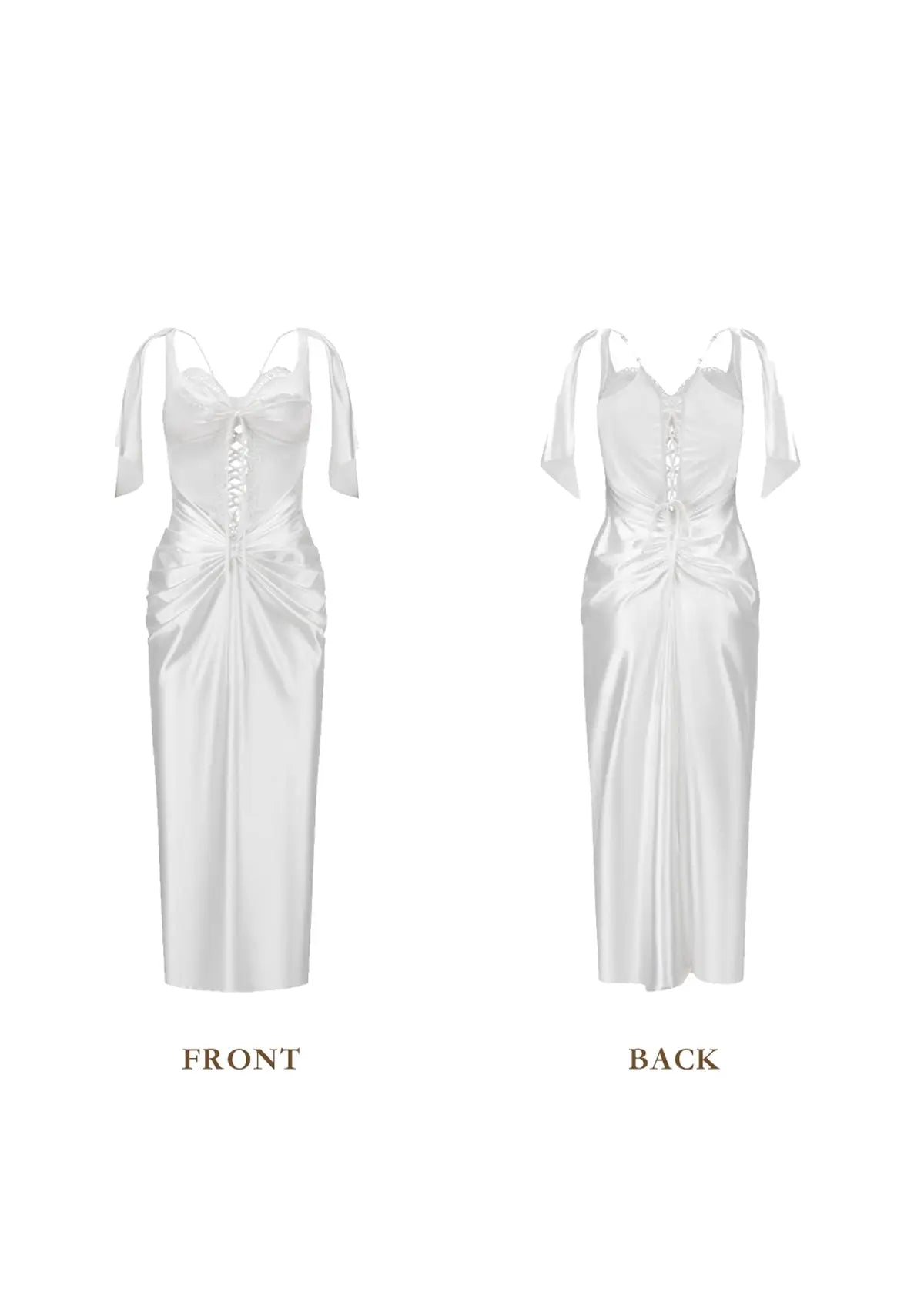 Satin Corset Dress in White