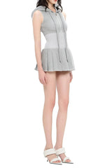 Sleeveless Knit Mini Dress - Grey