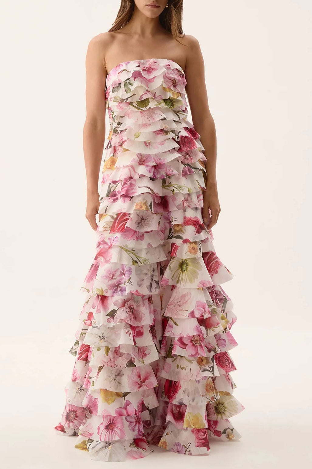 Cathy Floral Print Maxi Dress in Pink