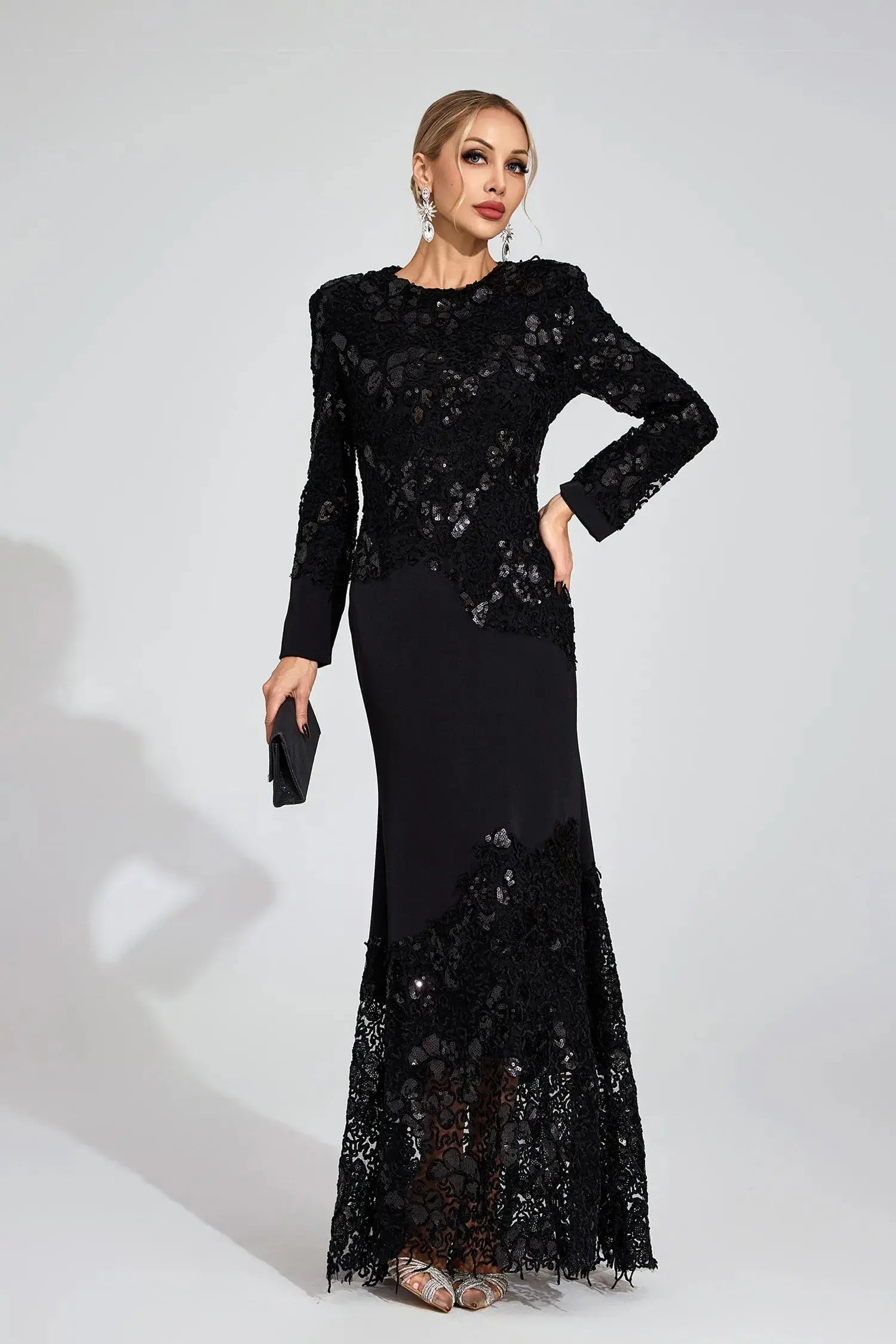 Long Sleeve Embroidered Maxi Dress
