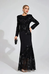 Long Sleeve Embroidered Maxi Dress