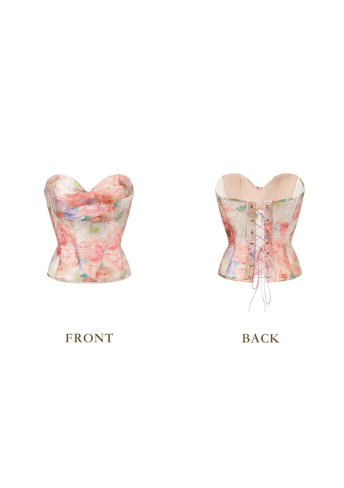 Floral Mirror Corset Skirt Set