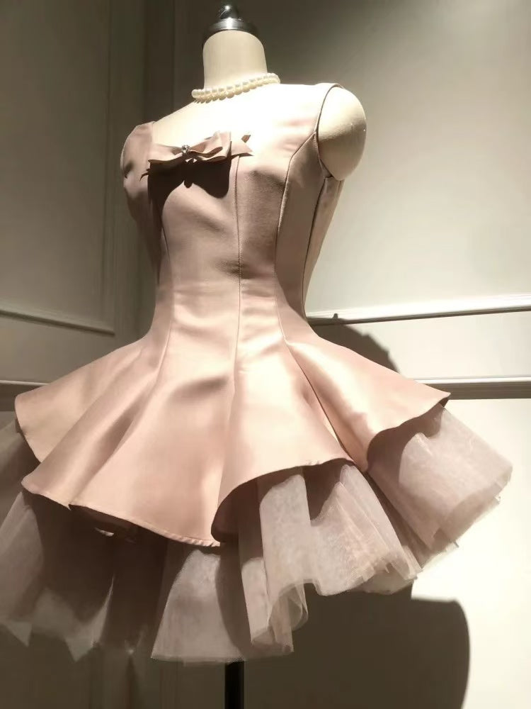 Fluffy Mini Dress In Pink