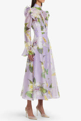 Blossom Print Sleeve Midi Dress