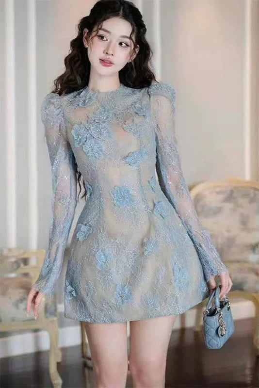 Lace Mini In Blue