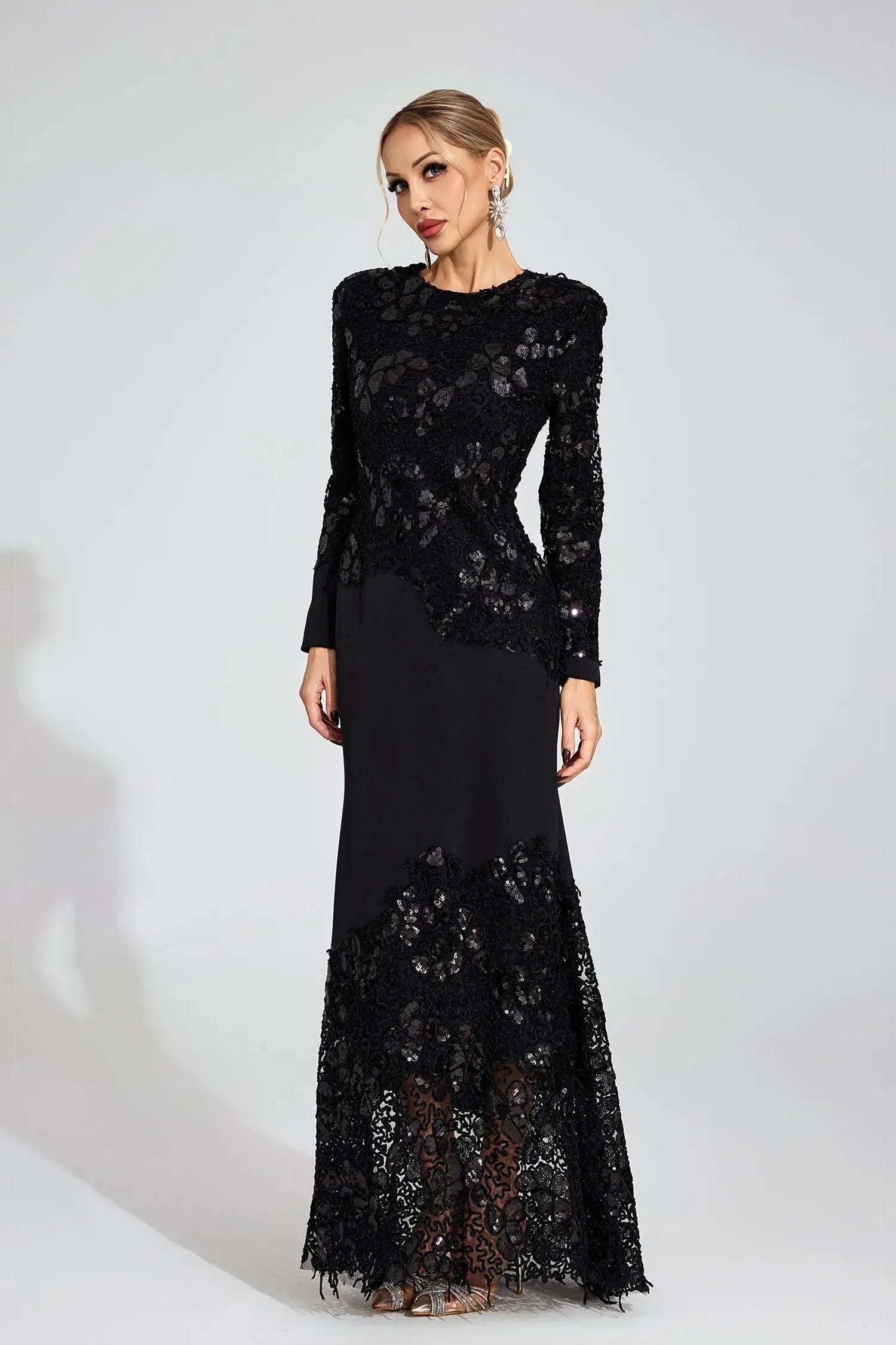 Long Sleeve Embroidered Maxi Dress