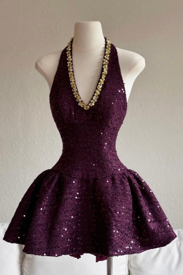 Rose Mini Dress In Purple
