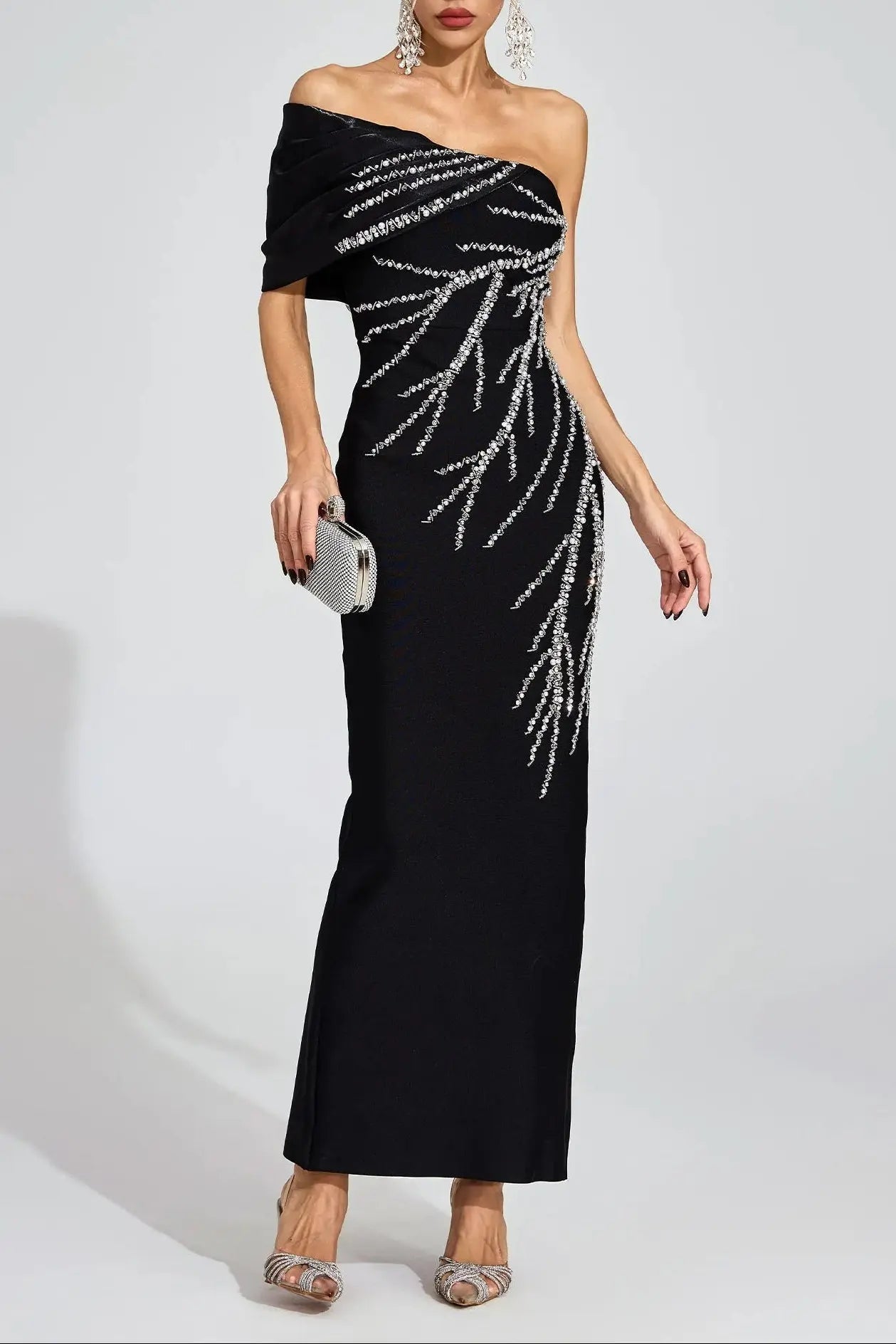 Black Diamond Bandage Maxi Dress