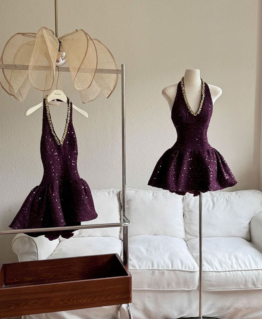 Rose Mini Dress In Purple