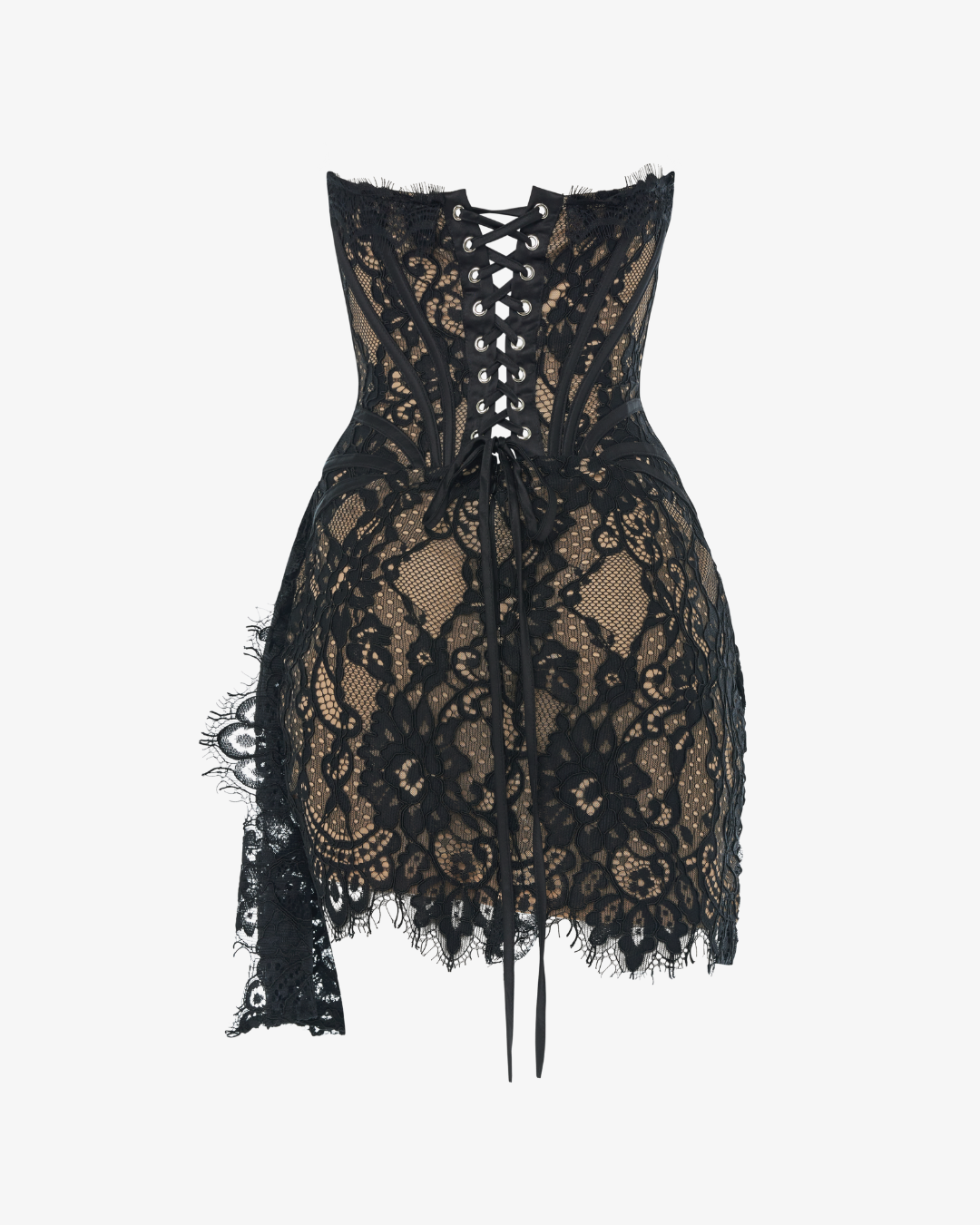 Black Lace Corset Mini Dress