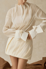 Detail Long Sleeve Two Piece Skirt Set