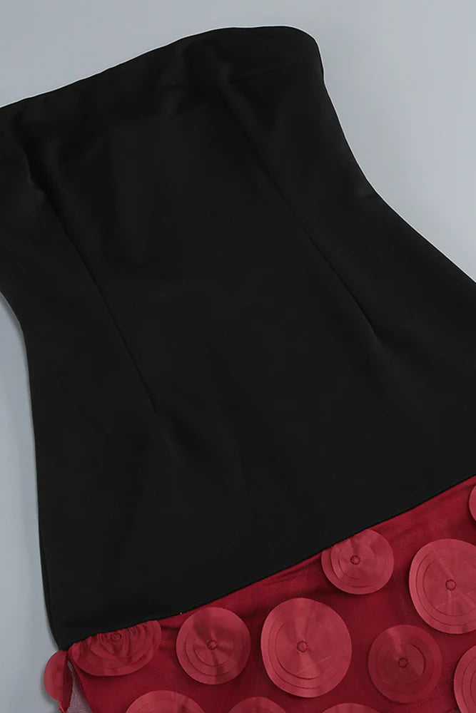 Mesh Maxi Dress in Red
