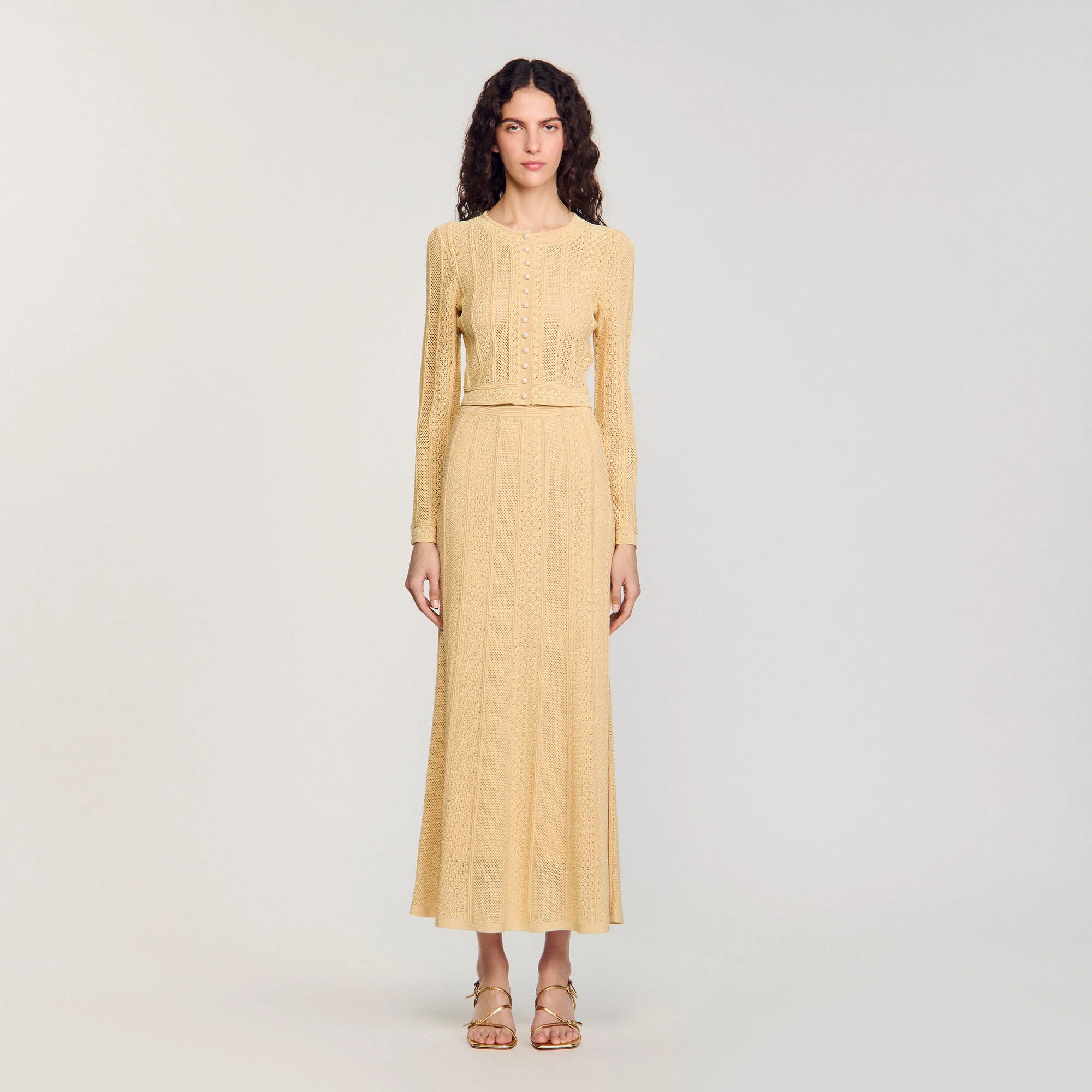 Knit Top Maxi Skirt in Yellow