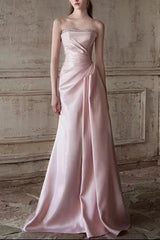 Ruched Beading Pink Prom Dress