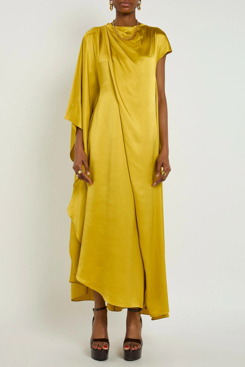 Yellow Silk Maxi Dress