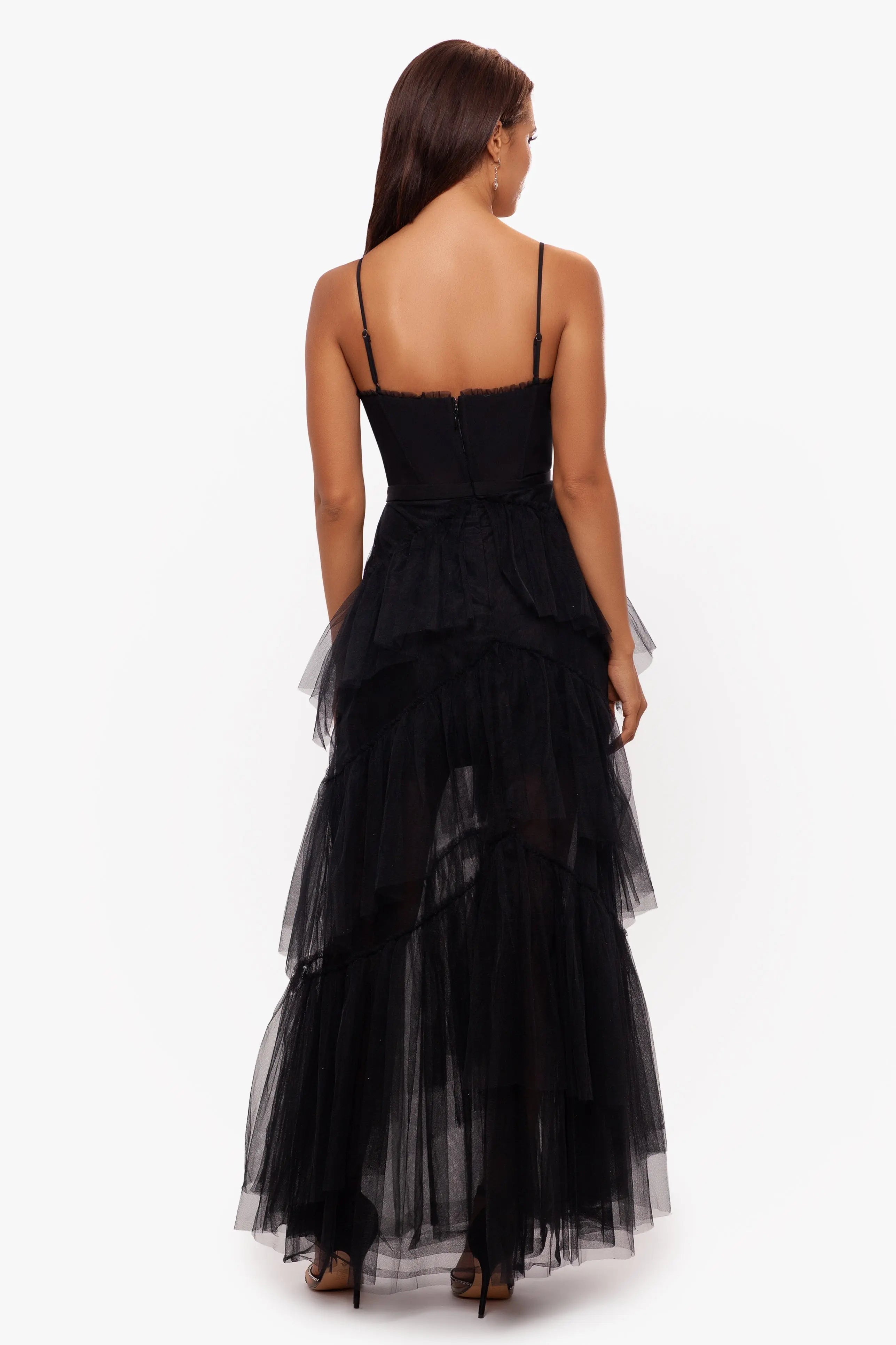 Strap Mesh Corset Gown